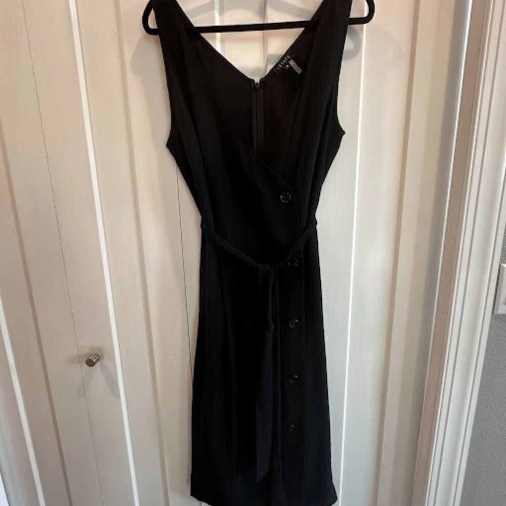Black Dress w/ Button detail and tie waist